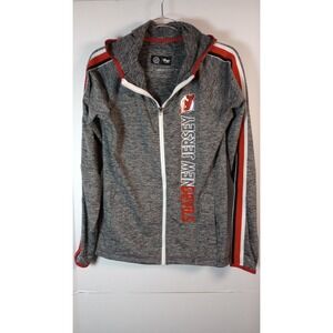 NHL Women New Jersy Devils Hooded Zip up Jakcet Sz L Hockey Activewear Sports